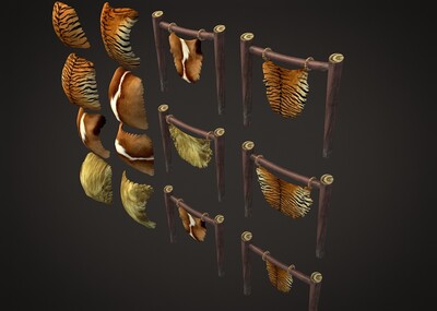 兽皮,老虎皮,狐狸皮,动物皮,皮毛,毛皮,动物地毯,虎皮,古代制皮,兽