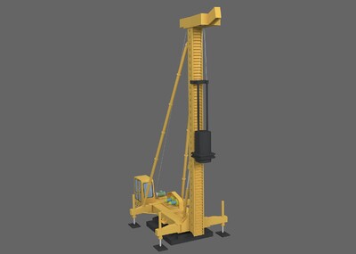 锤打桩机 建筑工程车 桩锤 液_不会飞的超人作品_车辆工程车_cg模型网