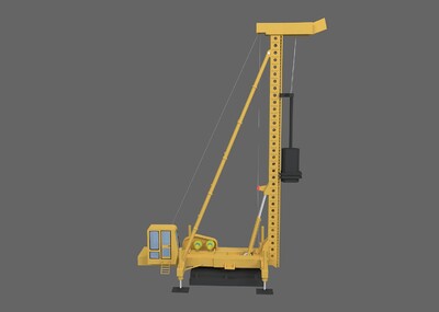 锤打桩机 建筑工程车 桩锤 液_不会飞的超人作品_车辆工程车_cg模型网