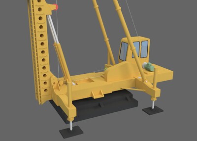 锤打桩机 建筑工程车 桩锤 液_不会飞的超人作品_车辆工程车_cg模型网