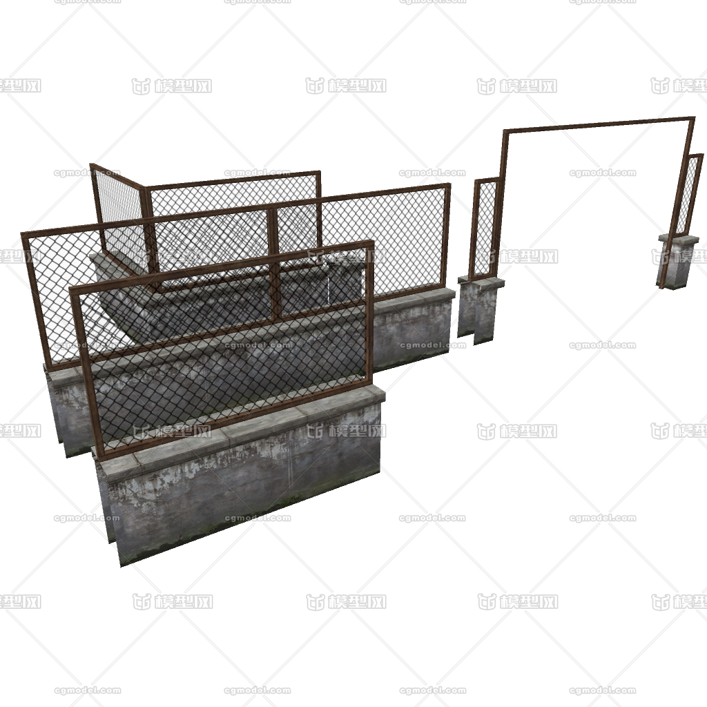 铁栏 铁网模型-场景部件模型库-Maya(.ma/.mb)模型下载-cg模型网
