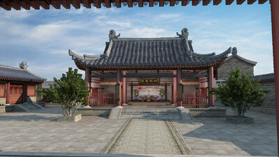 古建 衙门模型-历史建筑模型库-3ds Max(.max)模型下载-cg模型网