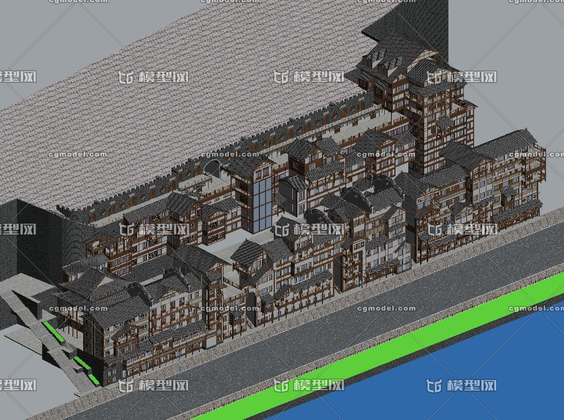 重庆洪崖洞_liangxiaoying作品_建筑历史建筑_cg模型网