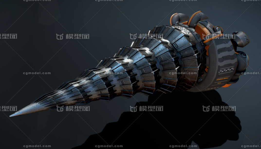 次时代 pbr 工程钻头 科幻未来地心钻车