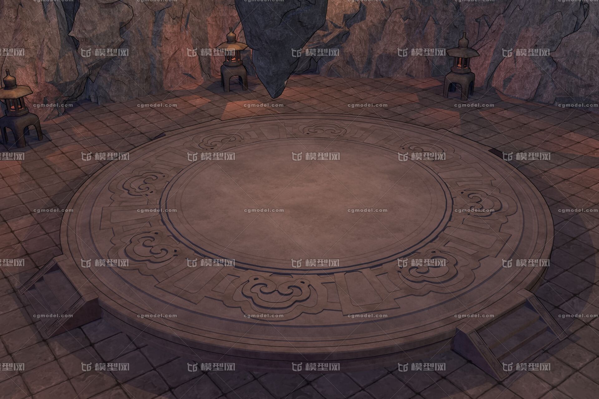 游戏场景,漫画场景,卡通场景,中式建筑,山洞,密室,修炼室,练功房,比武