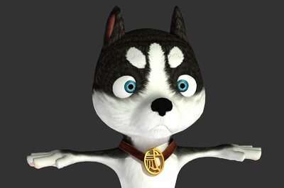 手绘 q版 卡通 萌萌二哈 哈士奇 动漫 二次元 狗狗 二哈 犬 动物界