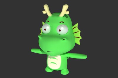 十二生肖_辰龙 手绘 q版 卡通 神龙 二次元 动漫 生肖龙 龙年