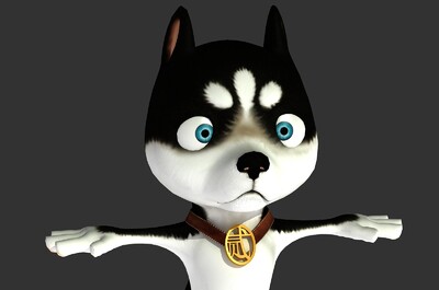 手绘 q版 卡通 萌萌二哈 哈士奇 动漫 二次元 狗狗 二哈 犬 动物界