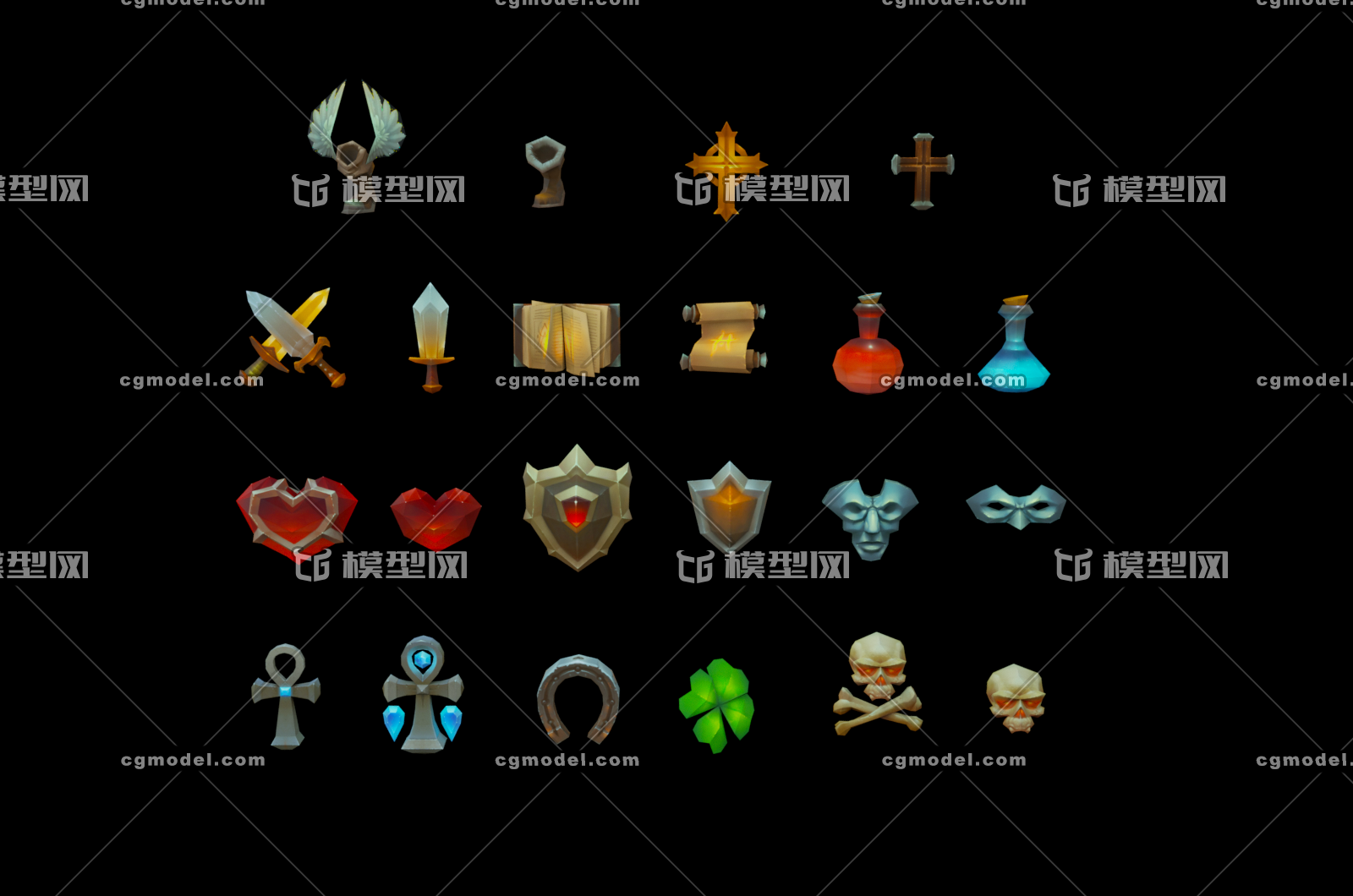 手绘通用游戏ICON 游戏图标 十字架 _zedsf作品_游戏二维资源道具_cg模型网