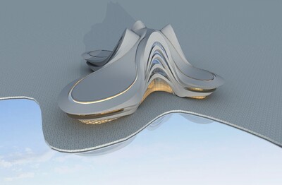 异形建筑-演艺中心-体育中心_模坛中人作品_建筑科幻建筑_cg模型网