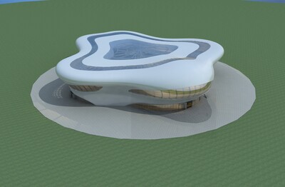异形体育馆_模坛中人作品_建筑科幻建筑_cg模型网