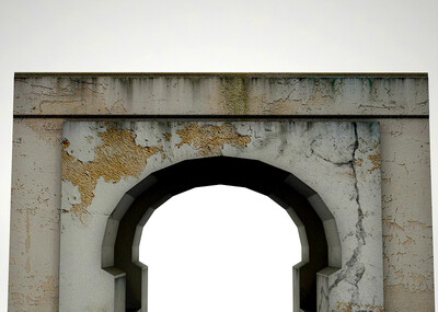 次时代斑驳破旧的石头门洞桥洞门口出入口 古代城门  拱形石门 古墓之