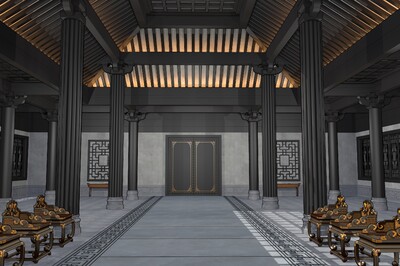 游戏场景 漫画场景 卡通场景 古建 中式_luohaotj作品_场景古代场景