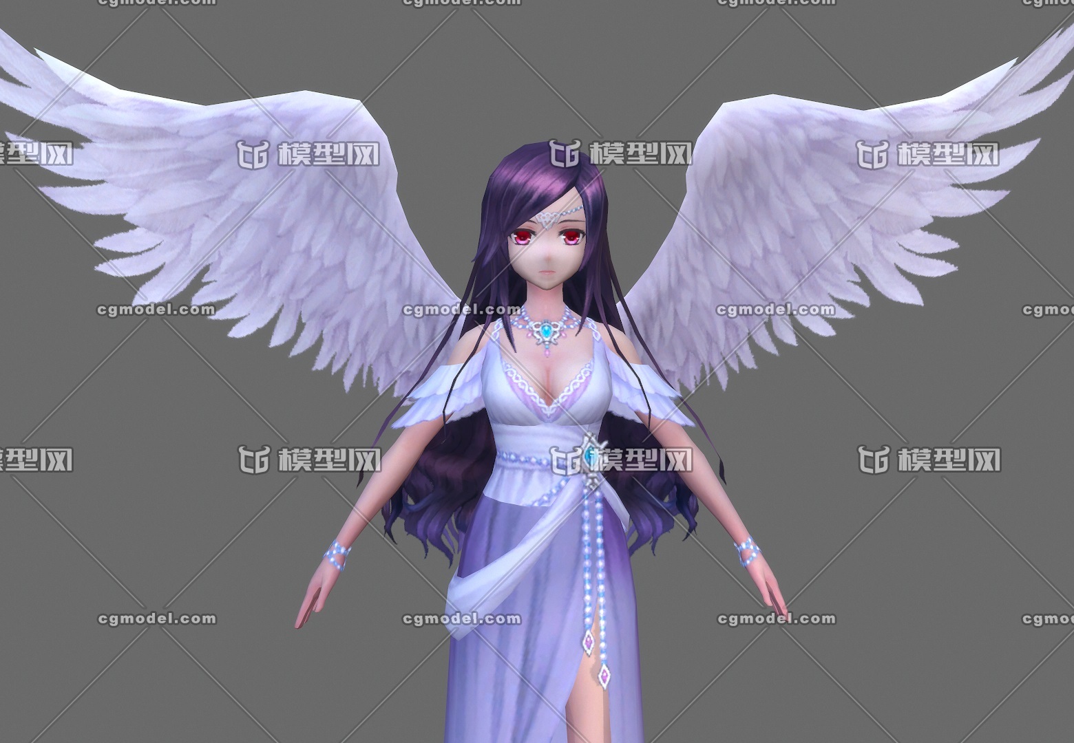 手绘天使漫画美女angel 二次元漫画女天使 Cg模型网 Cgmodel 三维设计师交流互动平台 专注多品类3d模型下载 原创作品分享 软件学习
