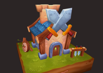 卡通q版手绘武器店武器铺