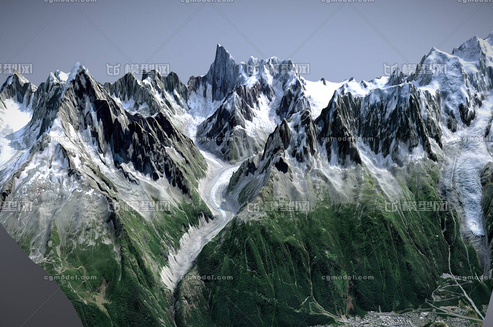 三款山脉3d模型