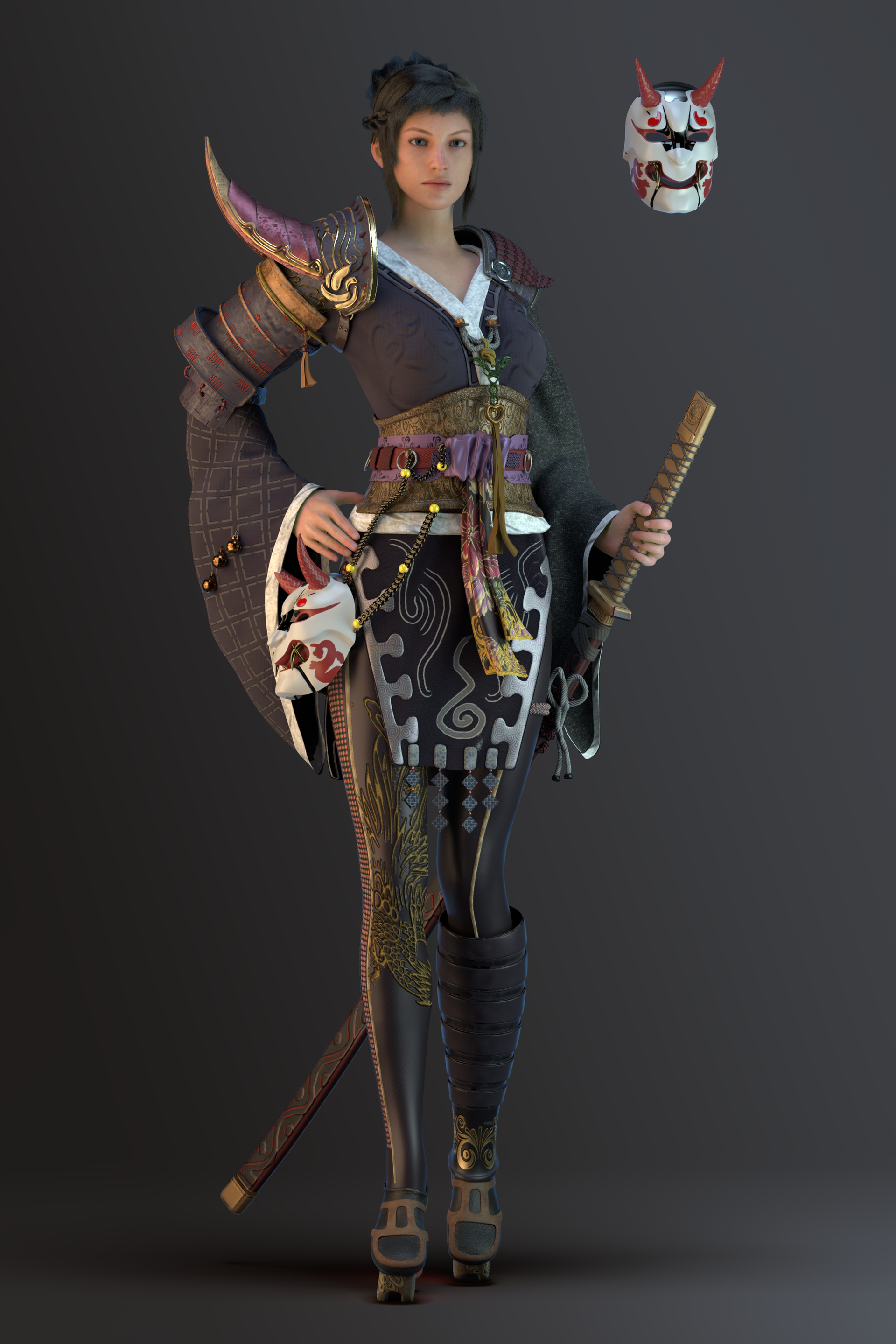 女武士_风之铃音作品_角色/人物/生物_cg模型网