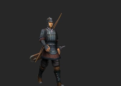 古代人物士兵弓箭手bip动画