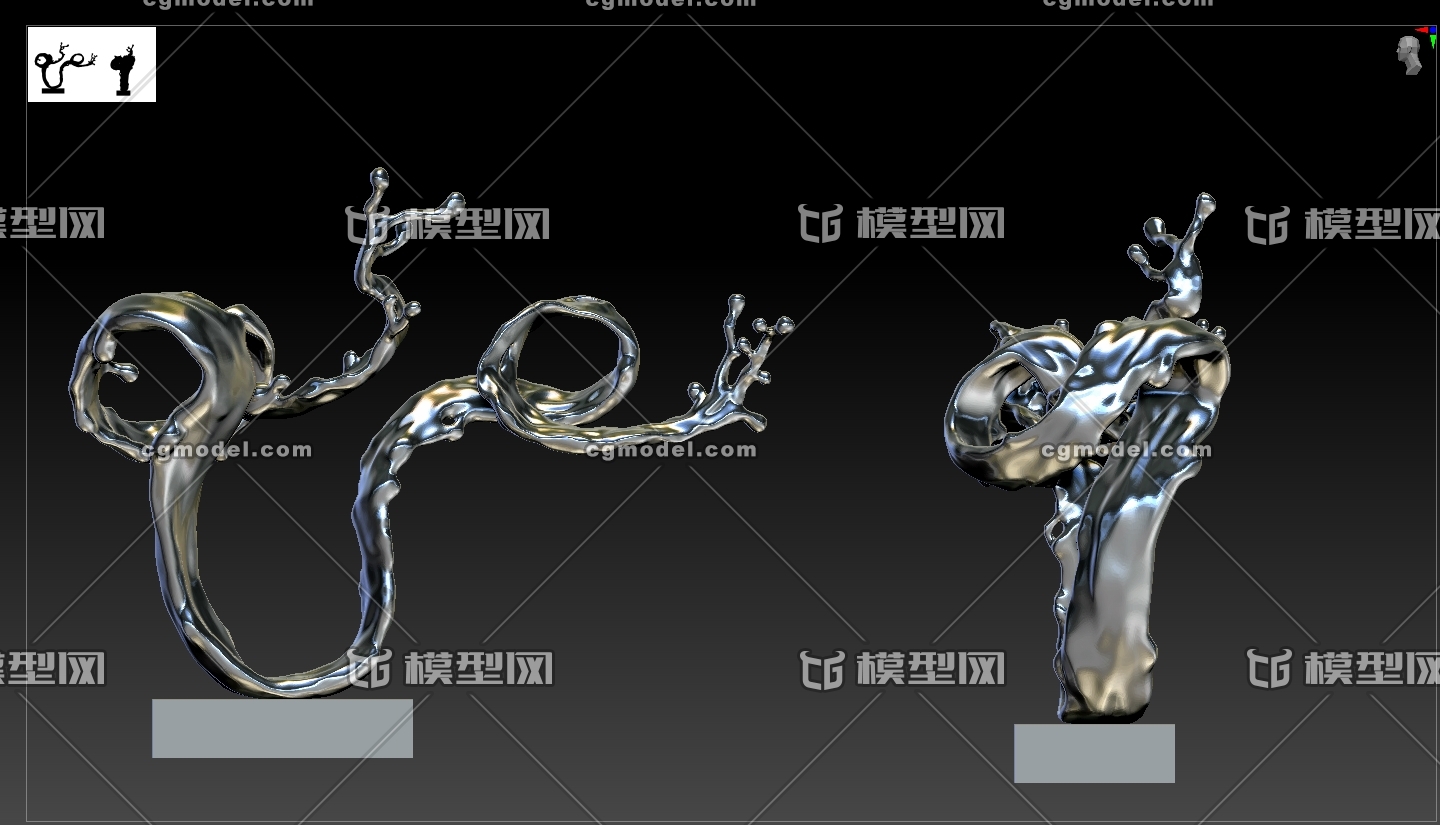 水花雕塑-景观小品-水花-水浪模型-公共设施模型库-3ds Max(.max)模型下载-cg模型网