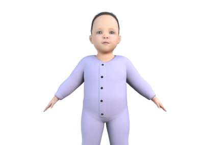 影视婴儿模型cg男婴女婴双胞胎新生儿小宝_原创maya练习作品_人物孩子