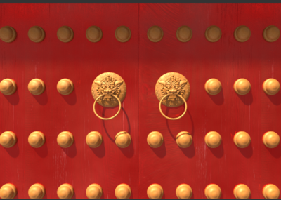 模拟宫门打开c4d文件