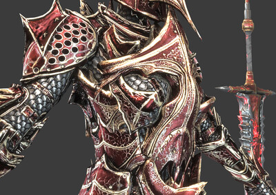 pbr次世代 狂战士重甲 荆棘甲 重装骑士 骑士盔甲 龙鳞血色铠甲 古代