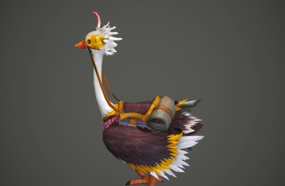 手绘 鸵鸟坐骑 ostrich 简模 动物坐骑 mount