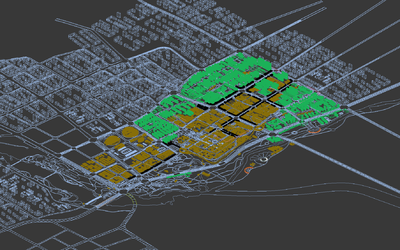 涿州古城.辽代双塔.体育场.古城.古建简模