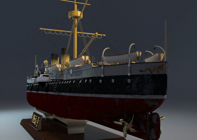 经远舰 北洋水_spikegao作品_船艇古代船/仿古船_cg模型网