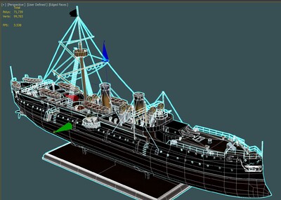 号装甲巡洋舰 经远舰 北洋水_spikegao作品_船艇古代船/仿古船_cg模型