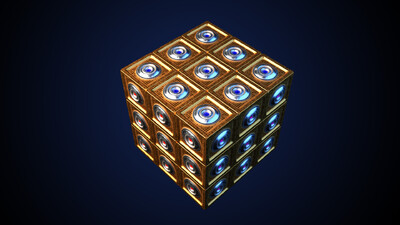 魔方 科幻能量块 能量盒 火种源 水晶 方块 电源 神秘箱子