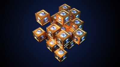 魔方 科幻能量块 能量盒 火种源 水晶 方块 电源 神秘箱子