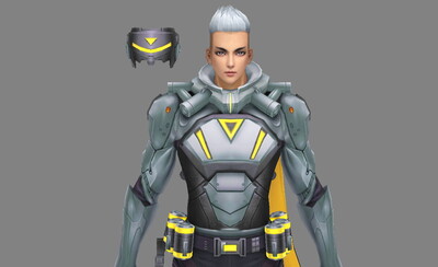 科幻士兵 星际战士 男枪手 金属盔甲 铠甲 披风 榴弹 银发男人 眼罩