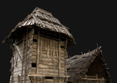 棚屋 茅屋写实木屋 渔夫的家 残旧的小破屋古代场景_游戏场景_游戏