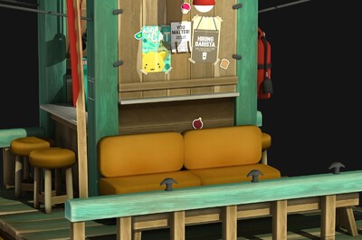 卡通 咖啡店 茶吧 coffee tea 面包店 商店 小吃店 卡通场景 二次元