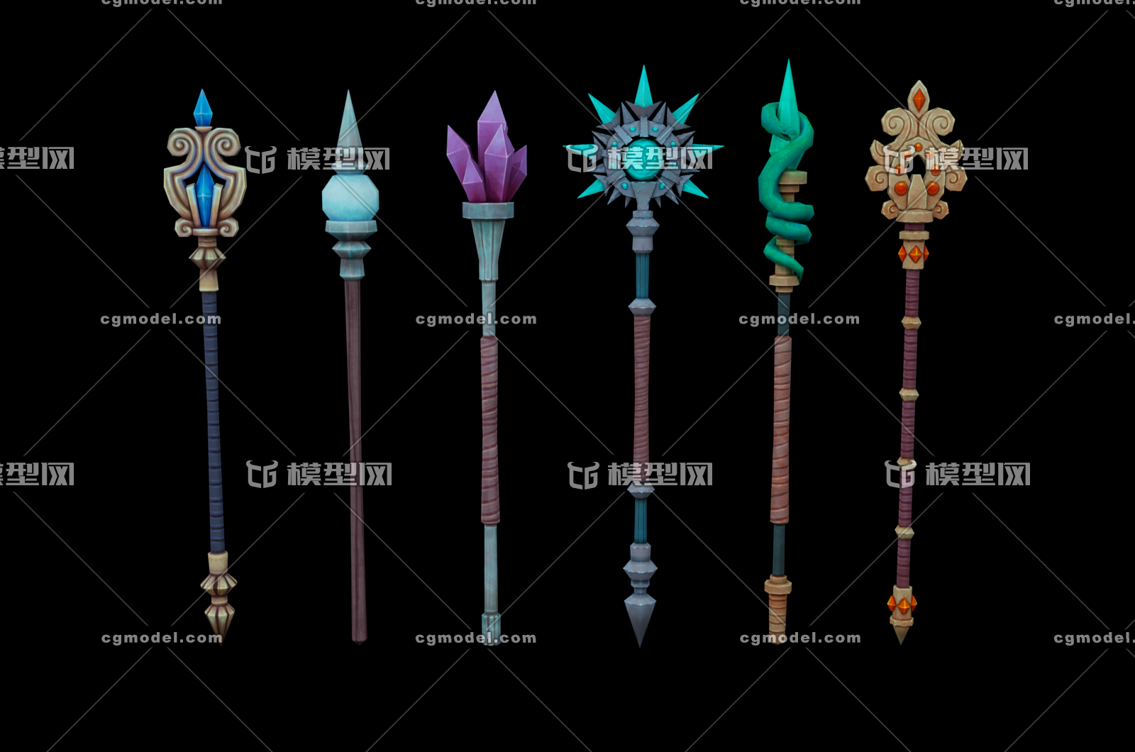 Pbr法杖魔法权杖魔杖魔法师武器魔幻属性法杖 游戏武器模型次世代低面手绘 Cg模型网 Cgmodel 三维设计师交流互动平台 专注多品类3d模型下载 原创作品分享 软件学习