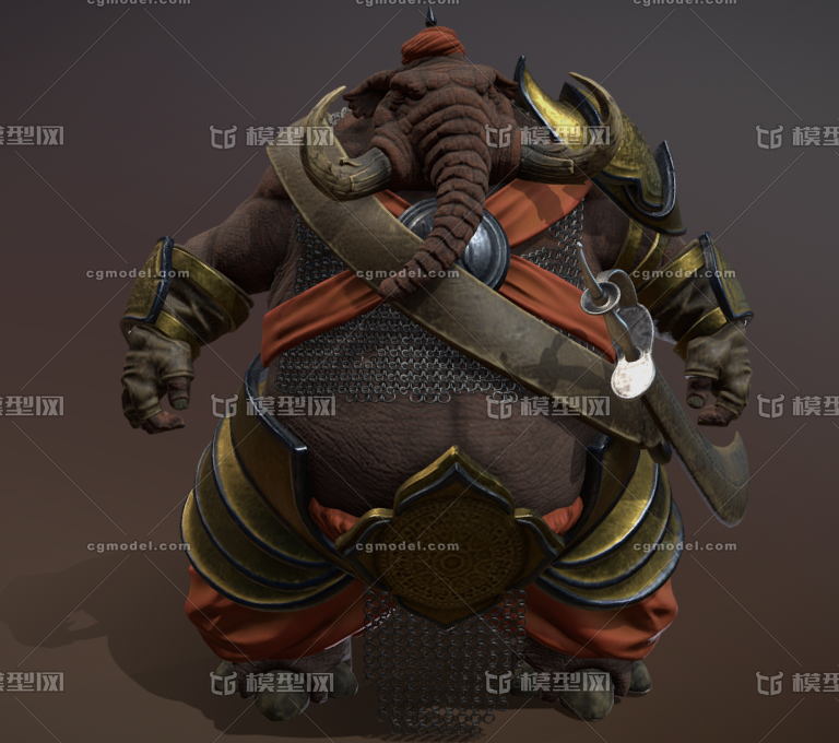 次时代 pbr 象战士 缅甸越南古战士 战象