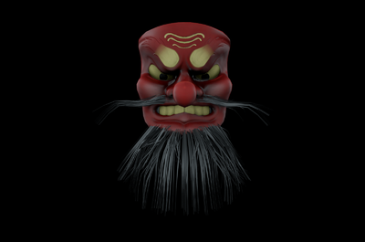 pbr天狗面具 日本文化 次世代 写实 妖怪面具