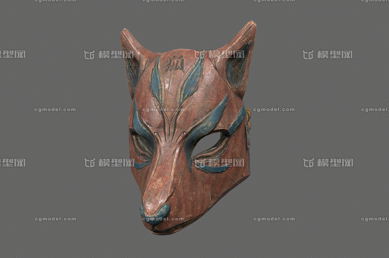 189 pbr次世代 狐妖面具 狐狸 般若 日式 日本 犬 狼 天狗 民间 文物