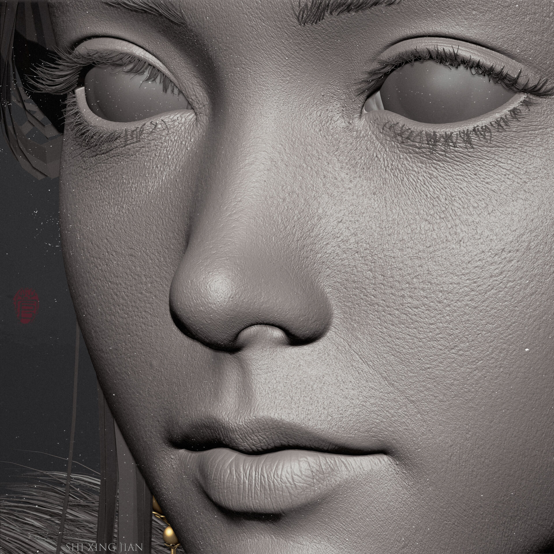 古风美型次时代角色作品——梅蕙模型:zbrush  maya   md材质贴图:z