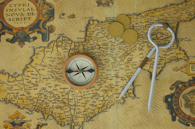 写实古代航海图 指南针 古钱币 航海 探险 藏宝图 路线图 pbr 次世代