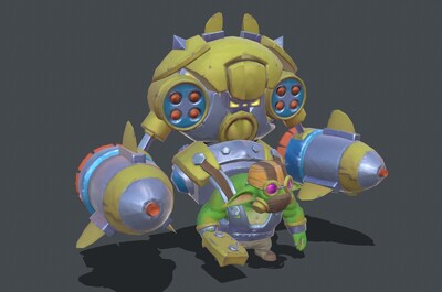 带绑定和动画的pbr次时代材质地精机器人,哥布林3d模型