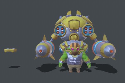 带绑定和动画的pbr次时代材质地精机器人,哥布林3d模型