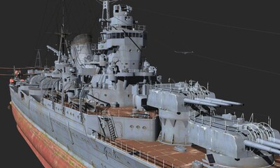 日本巡洋舰三隈号二战战舰