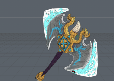 pbr手绘双头斧 发光斧头 炉石 暴雪 手绘斧头 次世代