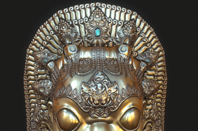 193 pbr次世代 黄金面具 玛雅 印度 西藏 密宗 法器 萨满 印第安 巫师