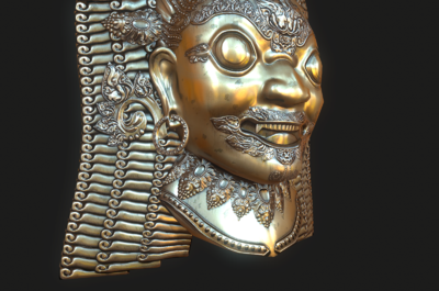 193 pbr次世代 黄金面具 玛雅 印度 西藏 密宗 法器 萨满 印第安 巫师