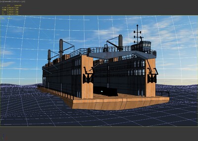 浮船坞 - 运船- 货船- 运输船- 造_小鸡仔作品_船艇工程船_cg模型网
