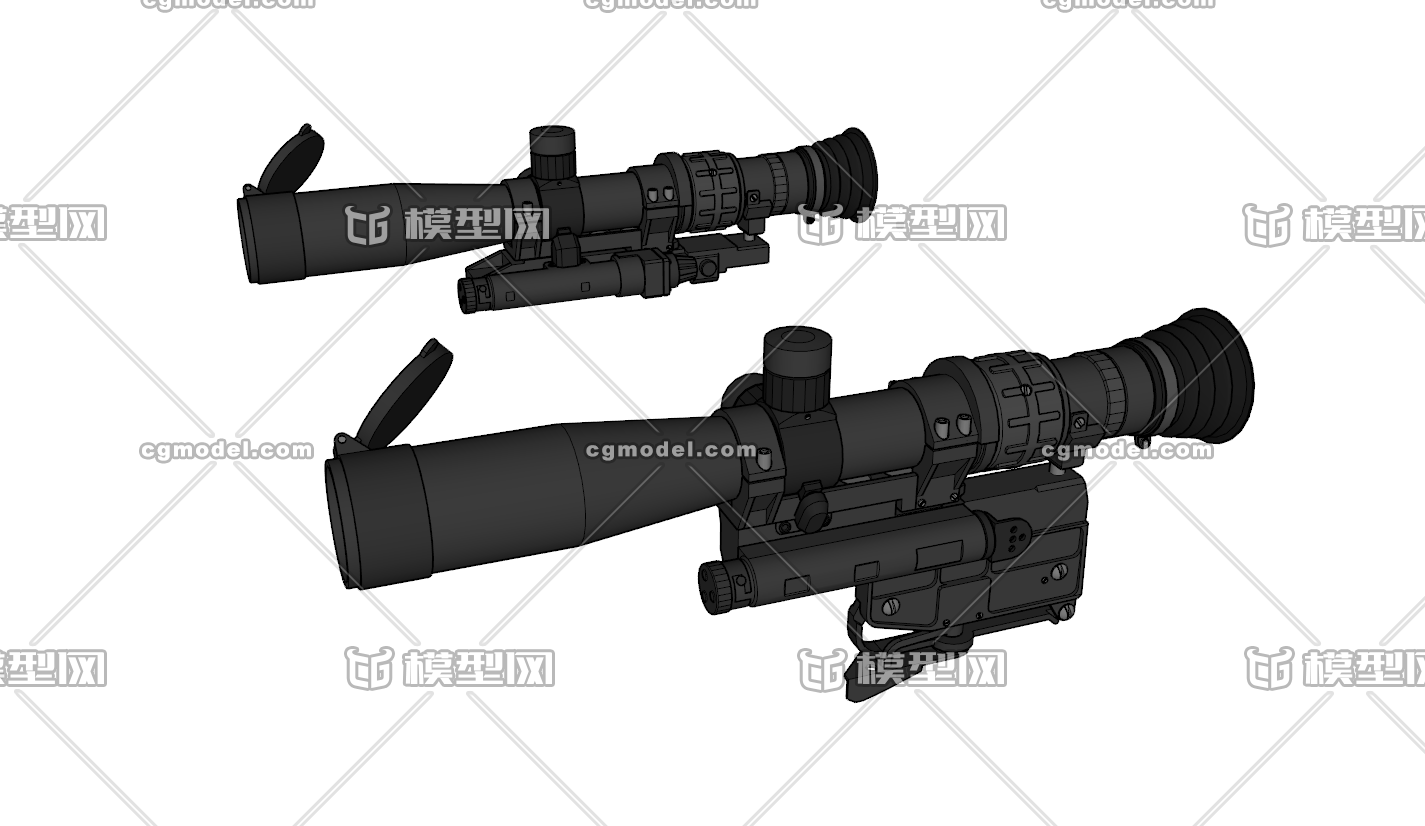 俄罗斯 超子（Hyperon）瞄准镜模型-枪械模型模型库-FBX(.fbx)模型下载-cg模型网