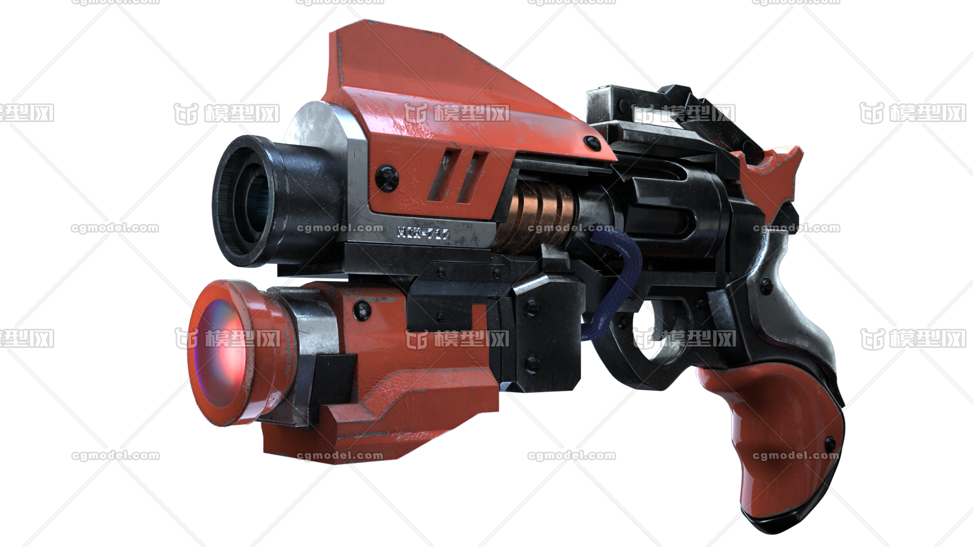 高科技枪 枪械c4d obj fbx格式 ae合成工程 oc渲染器 高模 武器 次